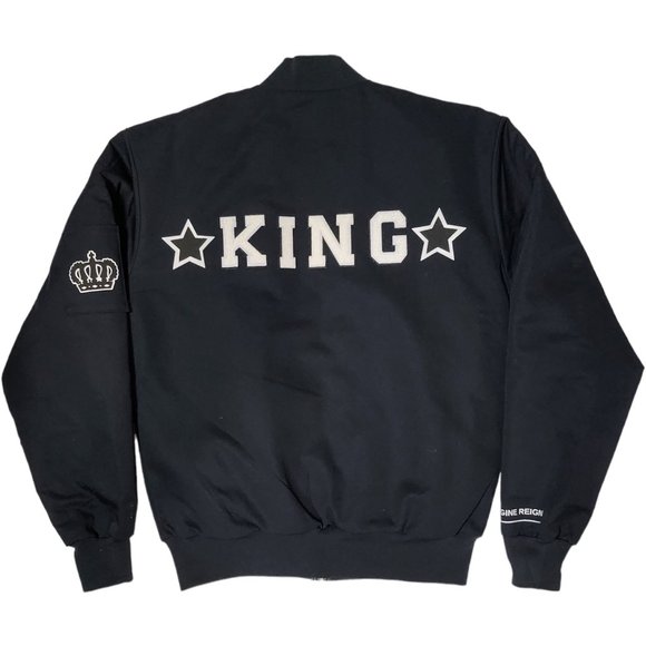 SBC King Black Perma Lined Solid Bomber Jacket - Picture 1 of 5